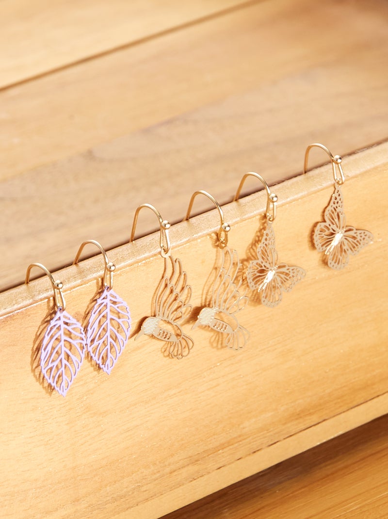 Lot de 3 paires de boucles d'oreilles multicolore - Kiabi