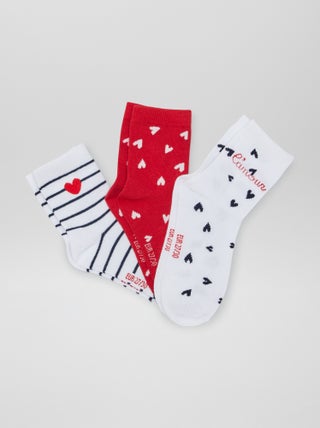 Lot de 3 paires de chaussette - Saint-Valentin