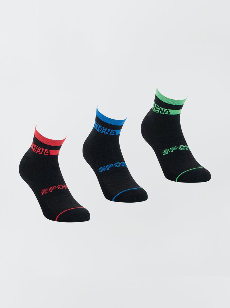 Lot de 3 paires de chaussettes 'Athena' Noir - Kiabi