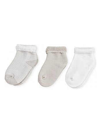 Lot De 3 Paires De Chaussettes Beige Et Blanc (0-3 Mois)