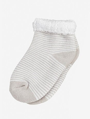 Lot De 3 Paires De Chaussettes Beige Et Blanc (0-3 Mois)