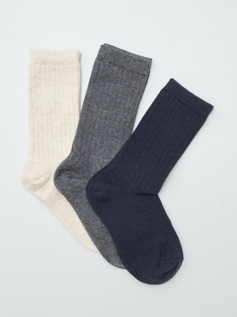 Lot de 3 paires de chaussettes chaudes Kaki - Kiabi