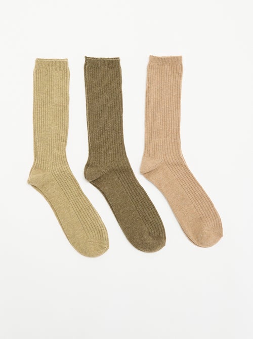 Lot de 3 paires de chaussettes chaudes - Kiabi Lot de 3 paires de chaussettes chaudes - Kiabi