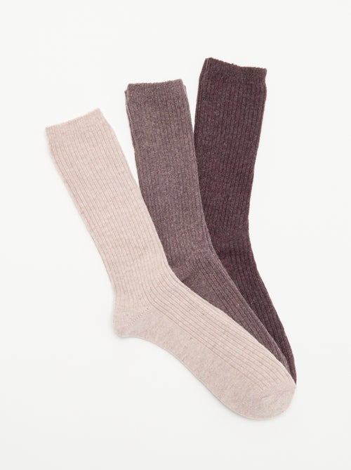 Lot de 3 paires de chaussettes chaudes - Kiabi Lot de 3 paires de chaussettes chaudes - Kiabi