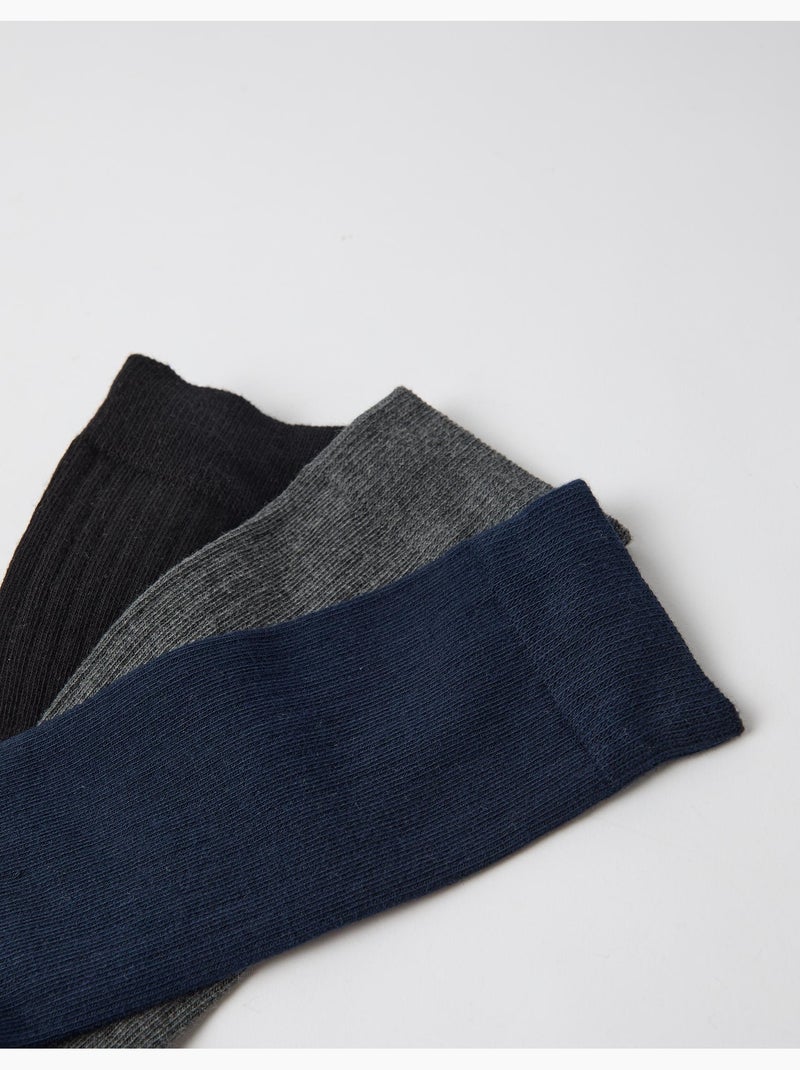 Lot de 3 paires de chaussettes côtelées, mo fashion Noir - Kiabi