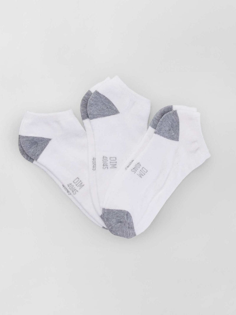 Lot de 3 paires de chaussettes courtes 'DIM' Blanc - Kiabi