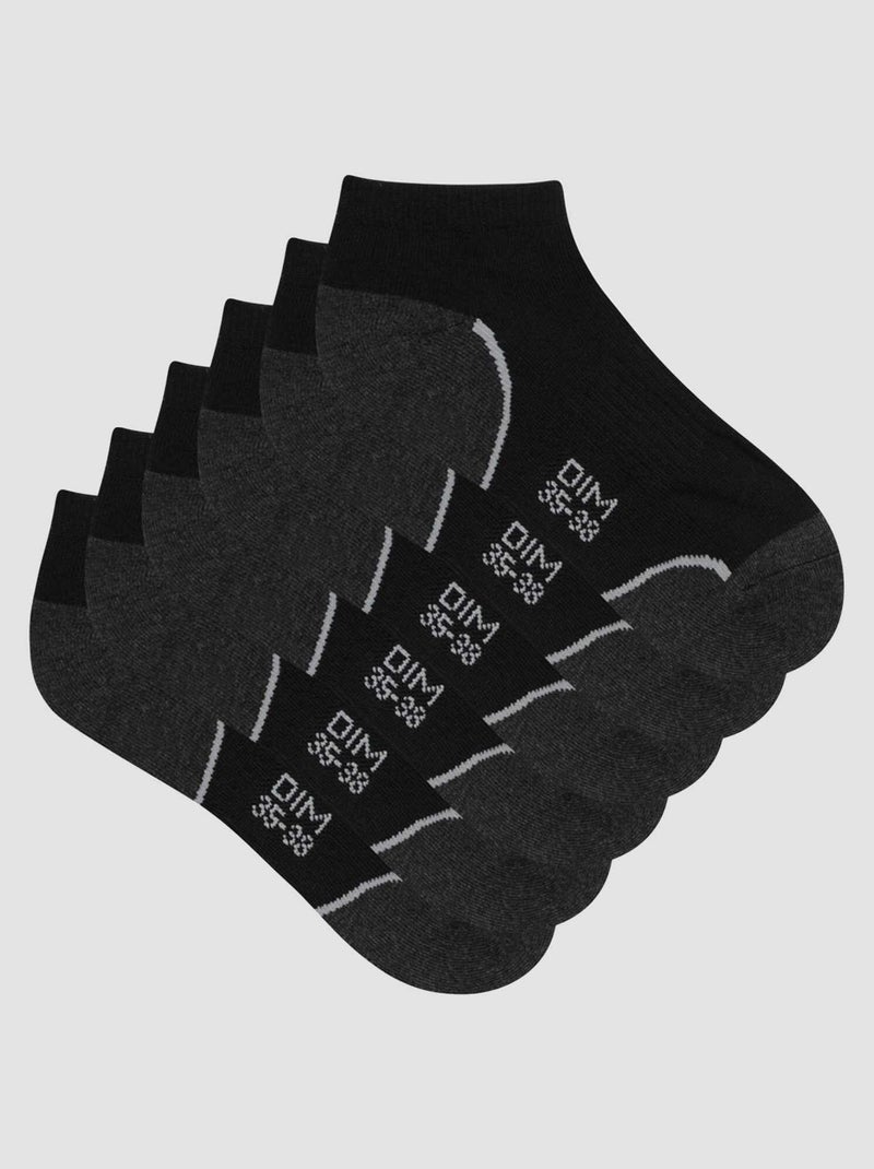 Lot de 3 paires de chaussettes courtes 'Dim' Noir - Kiabi