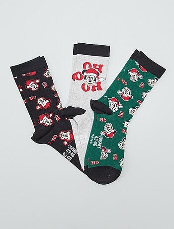 Lot de 3 paires de chaussettes de Noël 'Mickey' - Kiabi