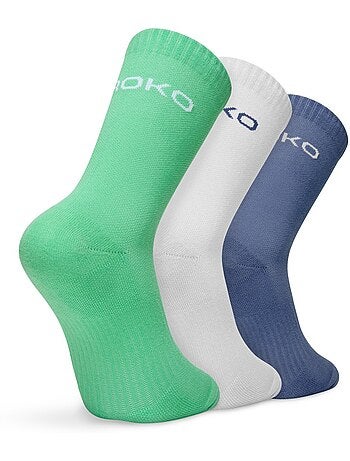 Lot de 3 paires de chaussettes de padel mi-mollet padel homme et femme vira cele
