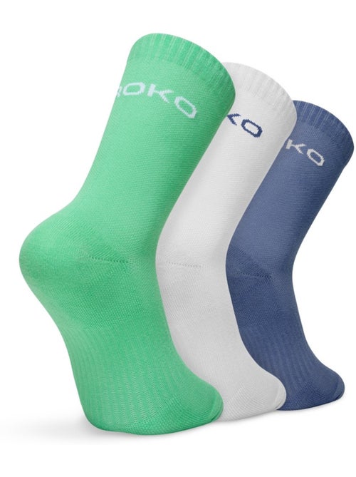 Lot de 3 paires de chaussettes de padel mi-mollet padel homme et femme vira cele - Kiabi