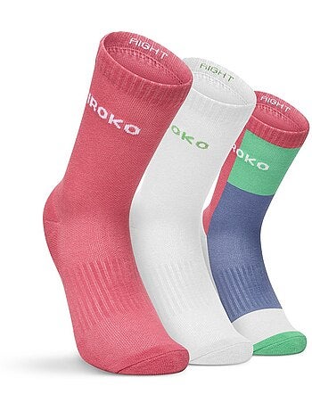 Lot de 3 paires de chaussettes de padel mi-mollet padel homme et femme vira erit