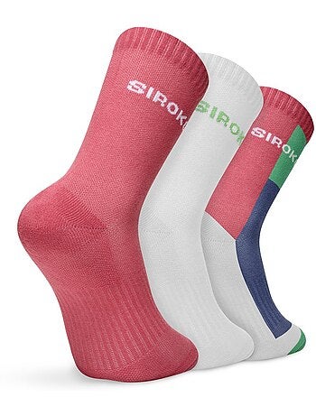 Lot de 3 paires de chaussettes de padel mi-mollet padel homme et femme vira erit