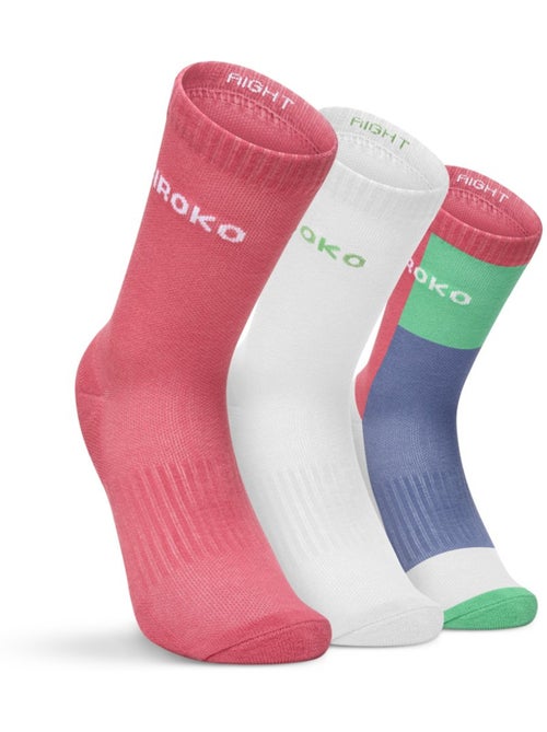 Lot de 3 paires de chaussettes de padel mi-mollet padel homme et femme vira erit - Kiabi