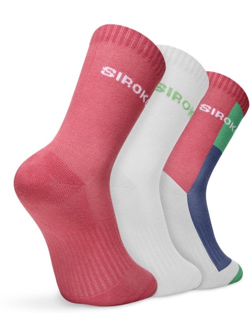 Lot de 3 paires de chaussettes de padel mi-mollet padel homme et femme vira erit - Kiabi
