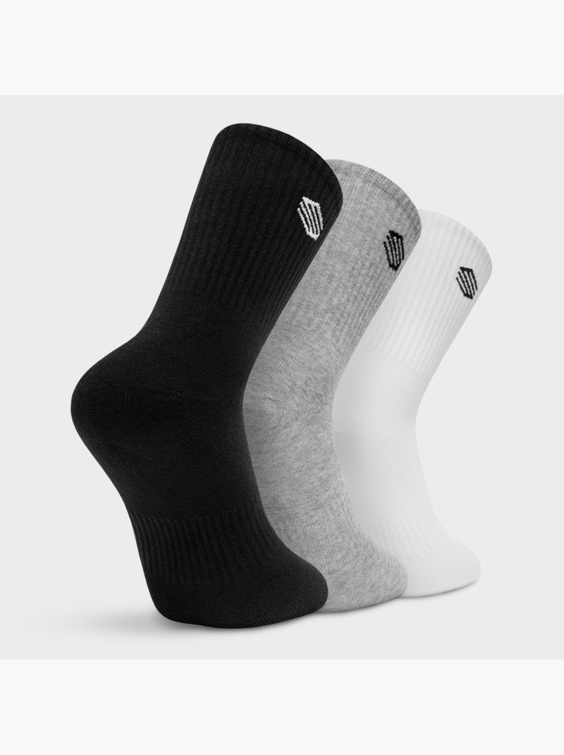 Lot de 3 paires de chaussettes de sport lifestyle homme et femme step Noir - Kiabi