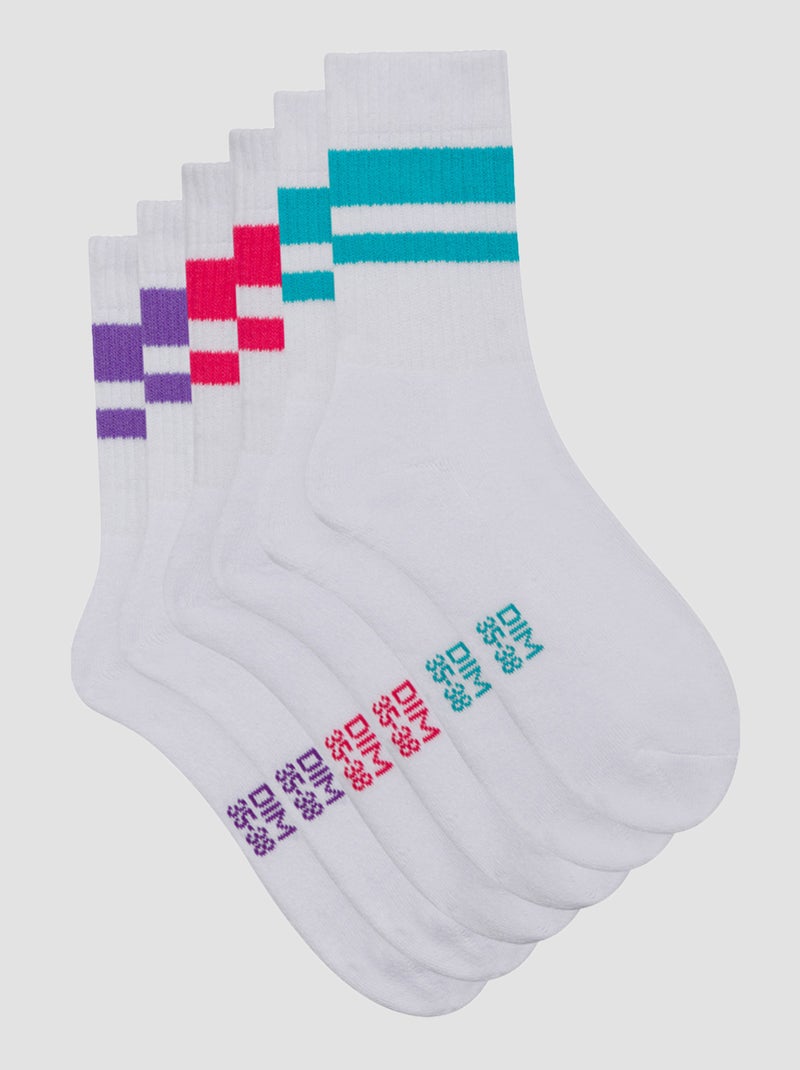 Lot de 3 paires de chaussettes 'Dim' Blanc - Kiabi