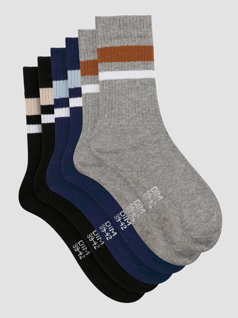 Lot De Paires De Chaussettes Dim Gris Marine Noir Kiabi