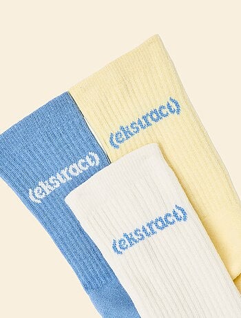 Lot de 3 paires de chaussettes (ekstract) anti-dérapantes en coton