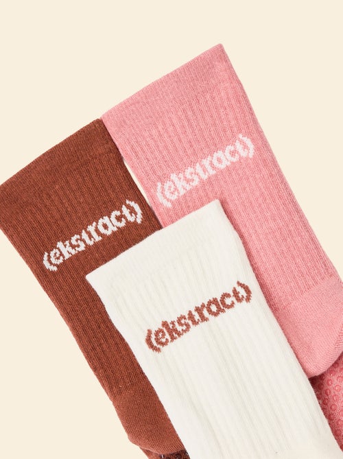 Lot de 3 paires de chaussettes (ekstract) anti-dérapantes en coton - Kiabi