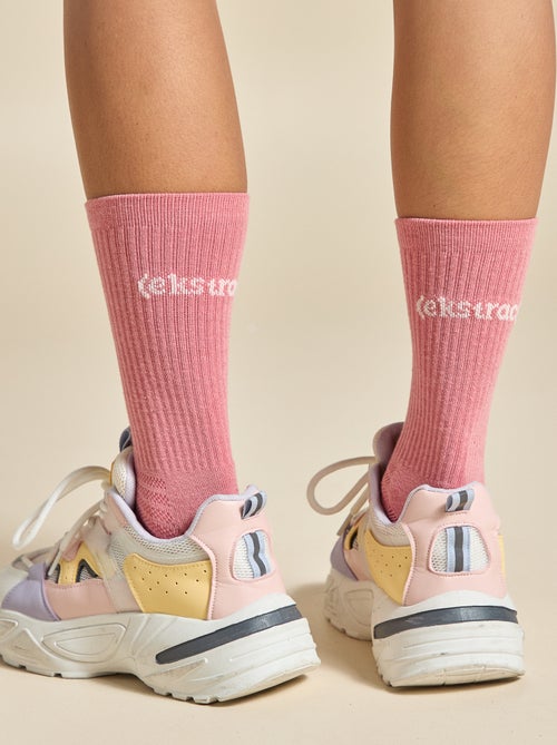 Lot de 3 paires de chaussettes (ekstract) anti-dérapantes en coton - Kiabi