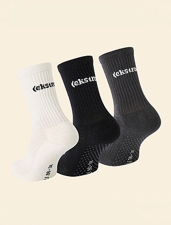 Lot de 3 paires de chaussettes (ekstract) anti-dérapantes en coton