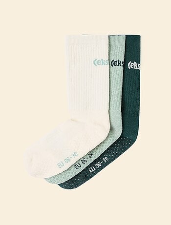 Lot de 3 paires de chaussettes (ekstract) anti-dérapantes en coton