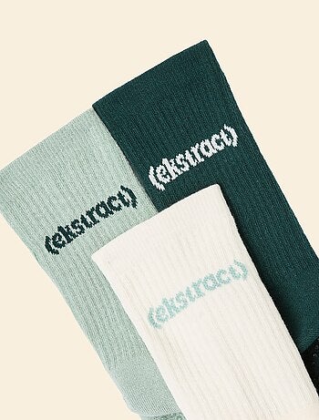 Lot de 3 paires de chaussettes (ekstract) anti-dérapantes en coton