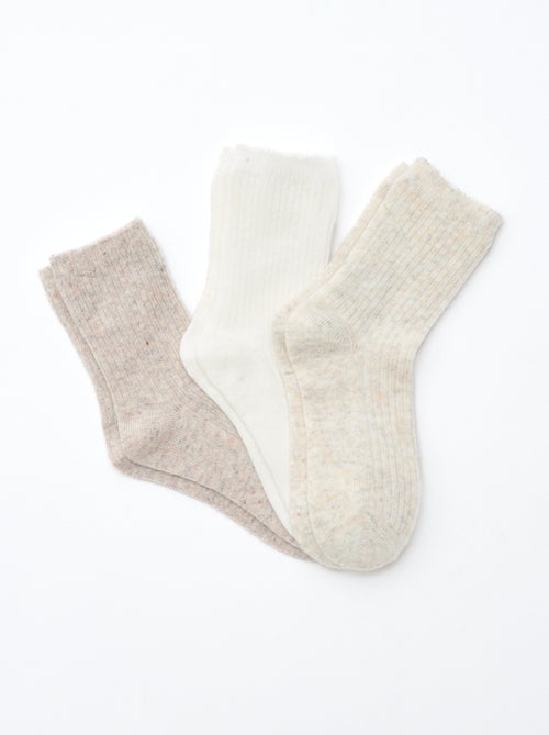 Lot de 3 paires de chaussettes en coton - Kiabi