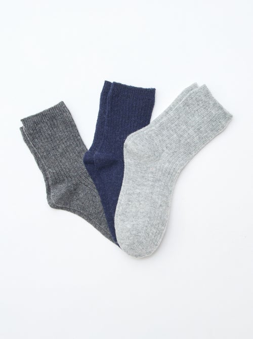 Lot de 3 paires de chaussettes en coton - Kiabi