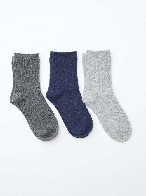 Lot de 3 paires de chaussettes en coton - Kiabi