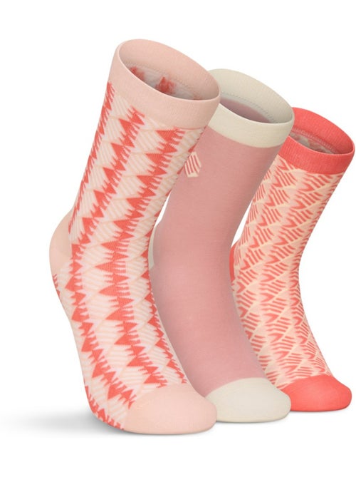 Lot de 3 paires de chaussettes en coton lifestyle homme et femme monogram - Kiabi