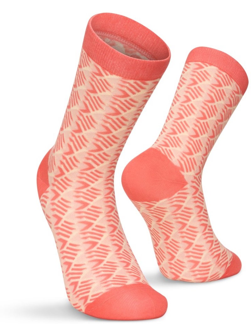 Lot de 3 paires de chaussettes en coton lifestyle homme et femme monogram Rose - Kiabi