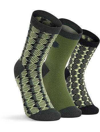 Lot de 3 paires de chaussettes en coton lifestyle homme et femme monogram