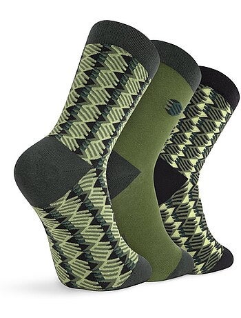 Lot de 3 paires de chaussettes en coton lifestyle homme et femme monogram