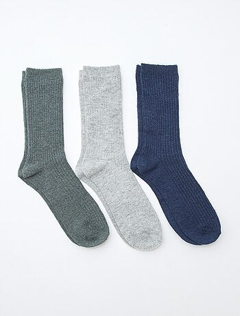 Lot de 3 paires de chaussettes en laine chaude