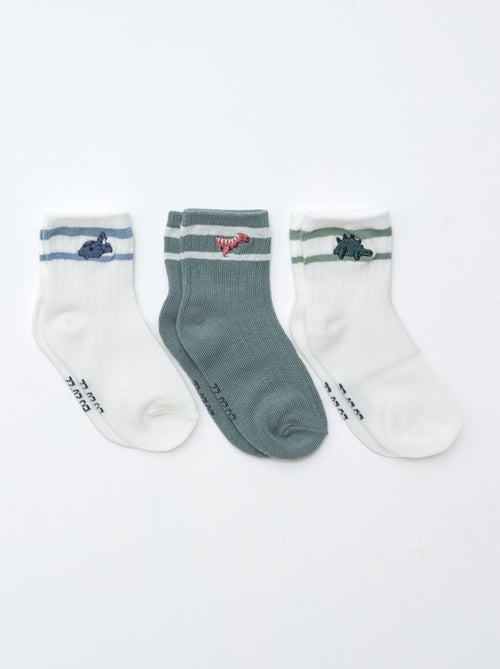 Lot de 3 paires de chaussettes en maille stretch - Kiabi