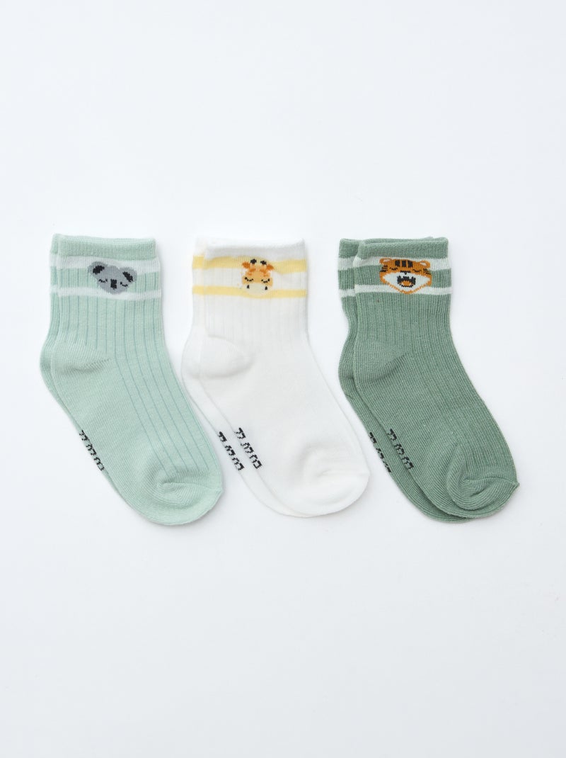 Lot de 3 paires de chaussettes en maille stretch Orange - Kiabi