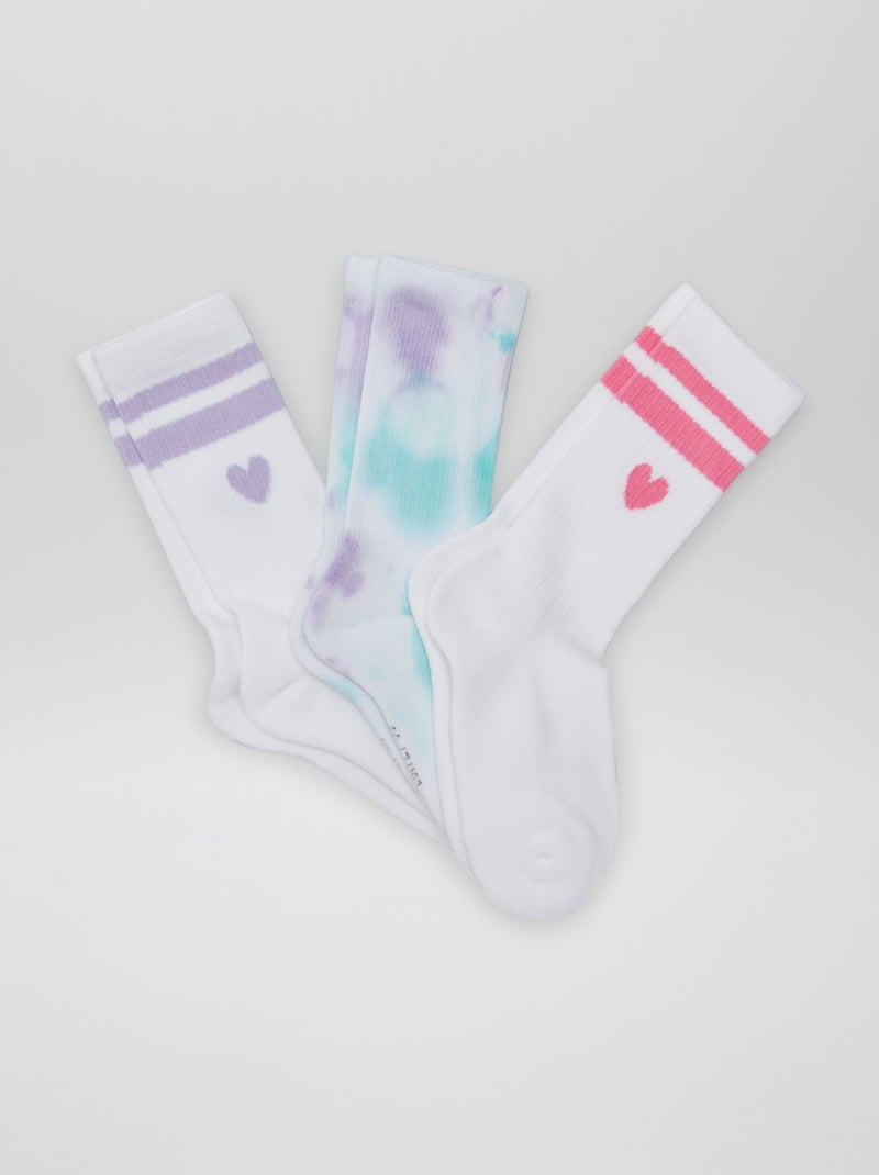 Lot de 3 paires de chaussettes esprit sportives Blanc - Kiabi