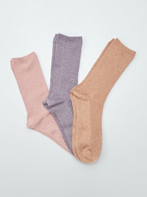 Lot de 3 paires de chaussettes fantaisies - Kiabi