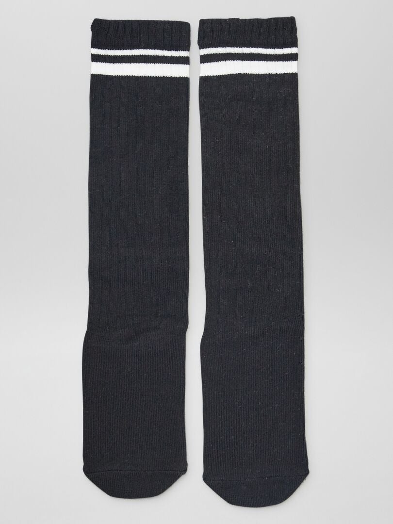 Lot de 3 paires de chaussettes hautes sport Gris/noir - Kiabi
