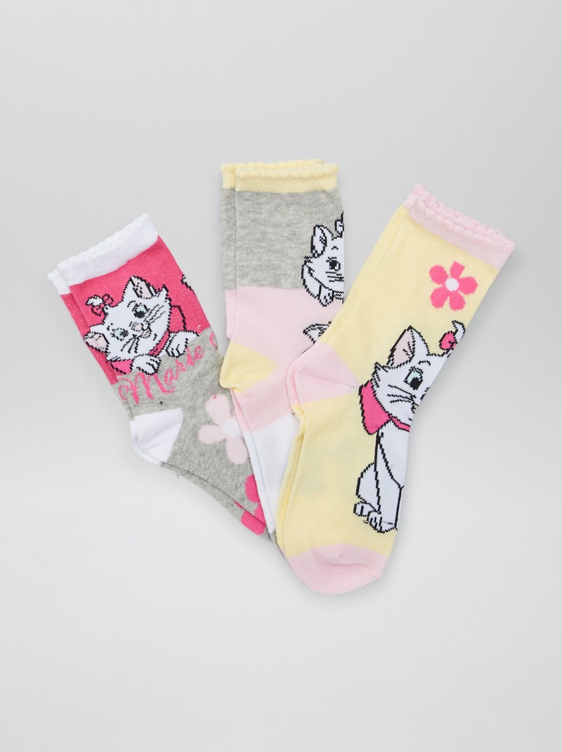 Lot de 3 paires de chaussettes 'Marie' 'Les Aristochats' 'Disney' Gris - Kiabi