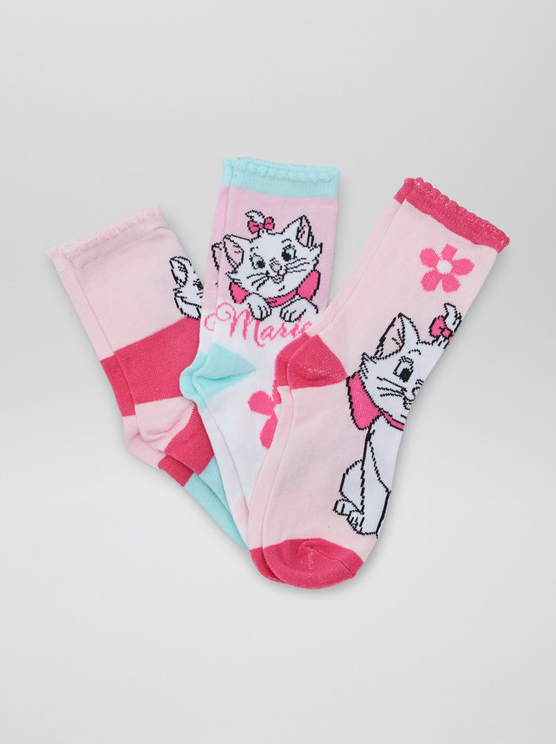 Lot de 3 paires de chaussettes 'Marie' 'Les Aristochats' 'Disney' Rose - Kiabi