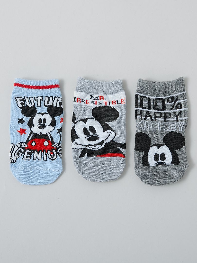 Lot de 3 paires de chaussettes 'Mickey' 'Disney' gris - Kiabi