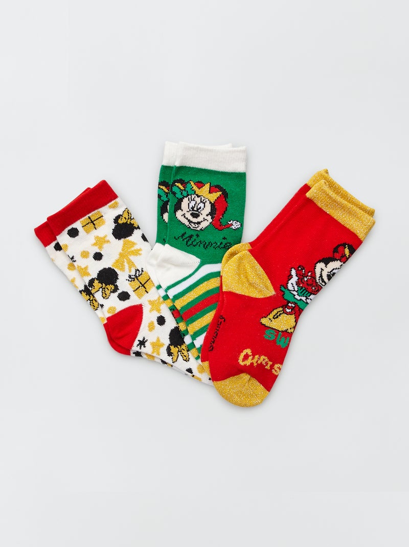Lot de 3 paires de chaussettes 'Mickey' Rouge - Kiabi