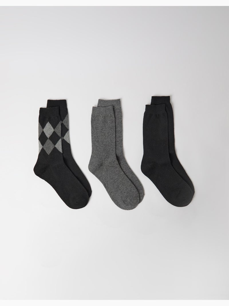 Lot de 3 paires de chaussettes, mo fashion Noir - Kiabi