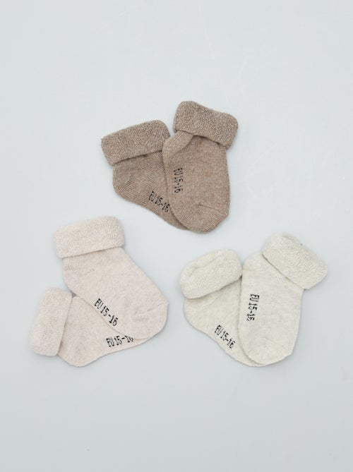 Lot de 3 paires de chaussettes naissance - Kiabi