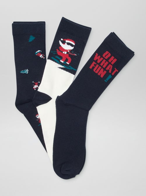 Lot de 3 paires de chaussettes 'noël' - Kiabi