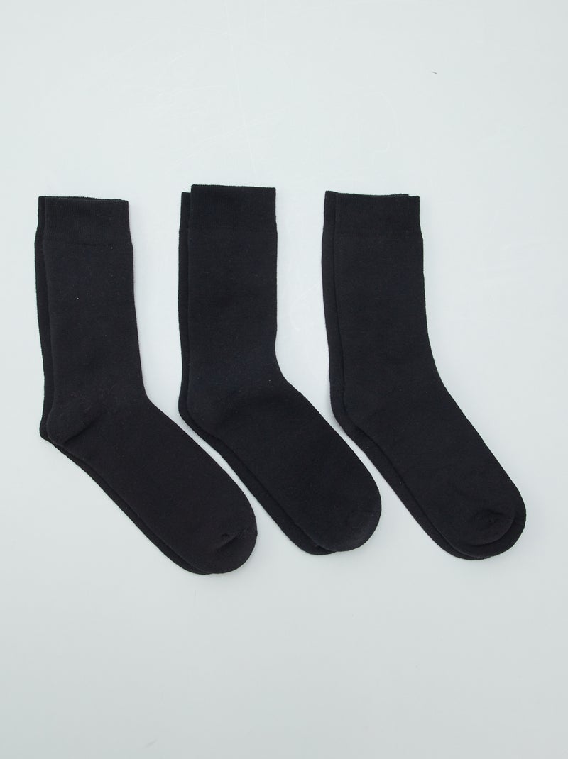 Lot de 3 paires de chaussettes Noir - Kiabi
