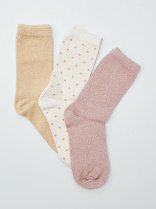 Lot de 3 paires de chaussettes pailletées