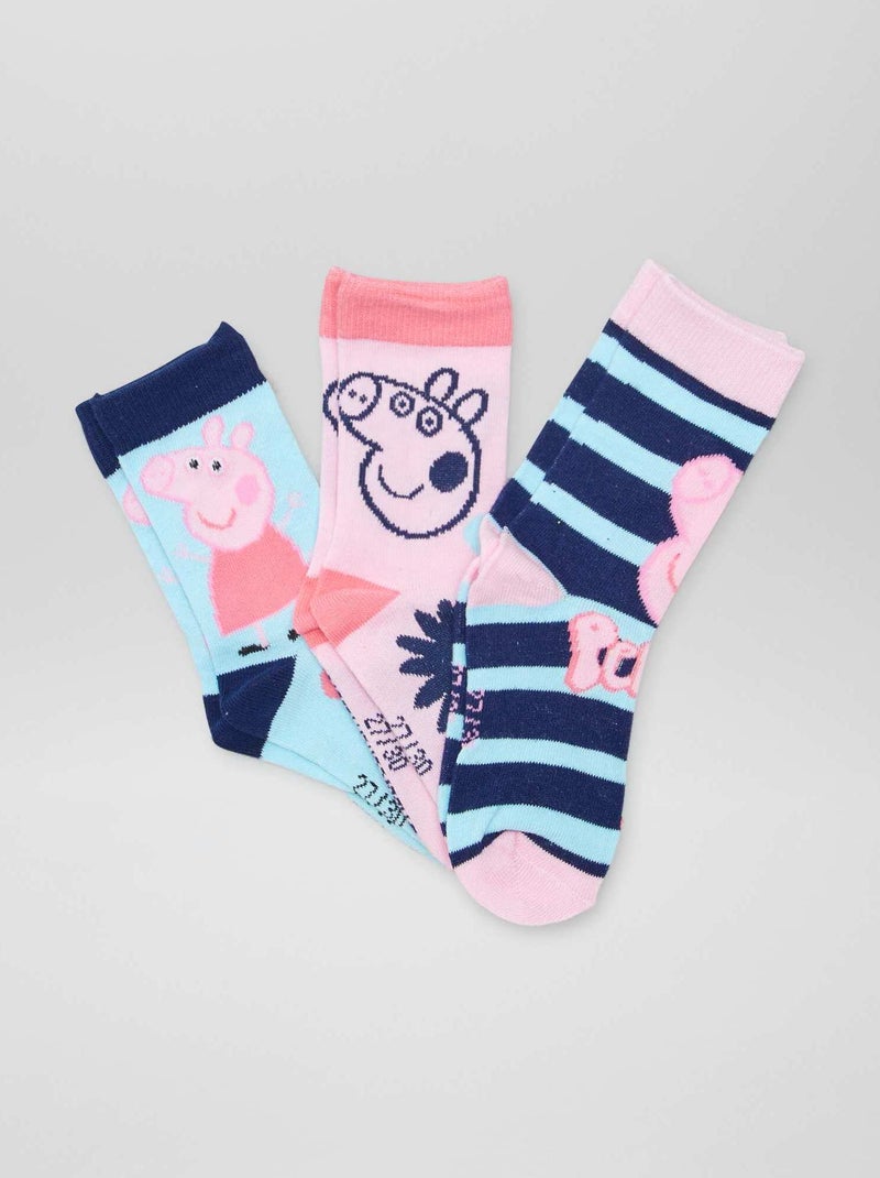 Lot de 3 paires de chaussettes 'Peppa Pig' Rose - Kiabi